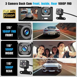 3-channel 1080P Car Driving Recorder (Three Cameras)
