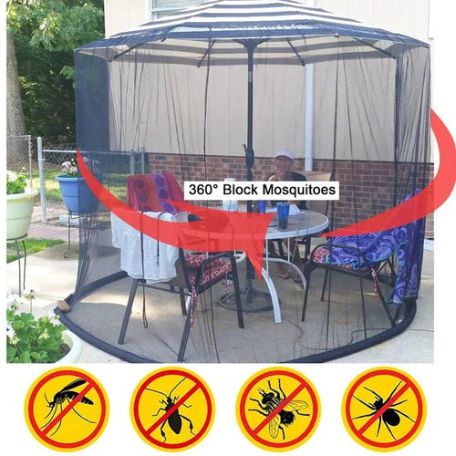 7.5-10 FT Patio Umbrella Mosquito Net, Gift For Camping Lovers