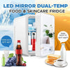 BeautyCool Dual-Temp Skincare Fridge with LED Mirror for Home & Car
