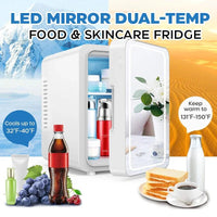 BeautyCool Dual - Temp Skincare Fridge with LED Mirror for Home & Car - AxenBox