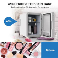 BeautyCool Dual - Temp Skincare Fridge with LED Mirror for Home & Car - AxenBox