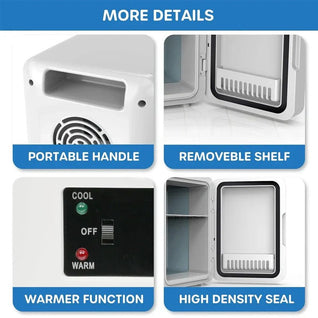 BeautyCool Dual-Temp Skincare Fridge with LED Mirror for Home & Car