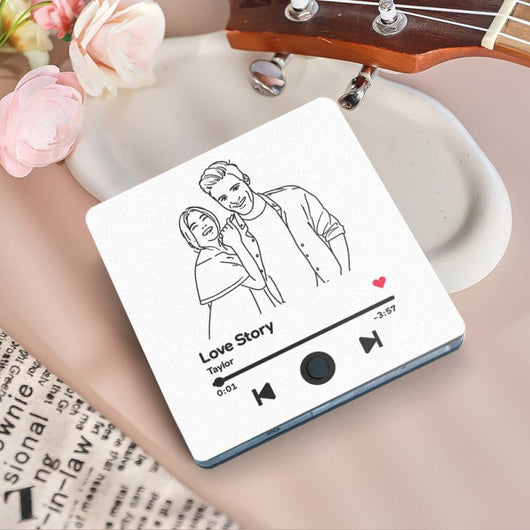 Customized Music Fridge Magnet Personalized Photo Fridge Magnet Can Play Songs and Adjust Volume - AxenBox