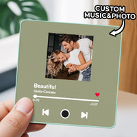 Customized Music Fridge Magnet Personalized Photo Fridge Magnet Can Play Songs and Adjust Volume - AxenBox