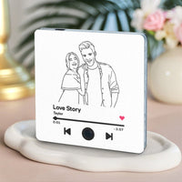Customized Music Fridge Magnet Personalized Photo Fridge Magnet Can Play Songs and Adjust Volume - AxenBox