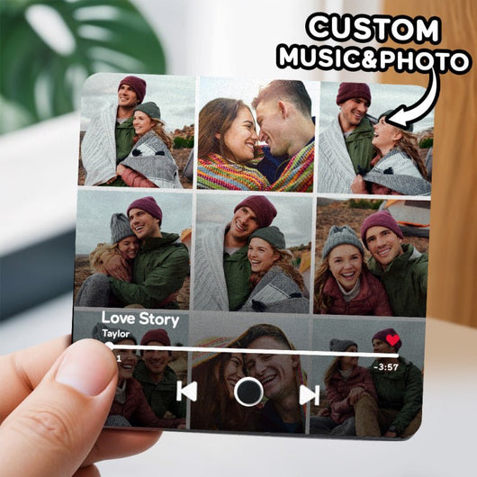 Customized Music Fridge Magnet Personalized Photo Fridge Magnet Can Play Songs and Adjust Volume - AxenBox