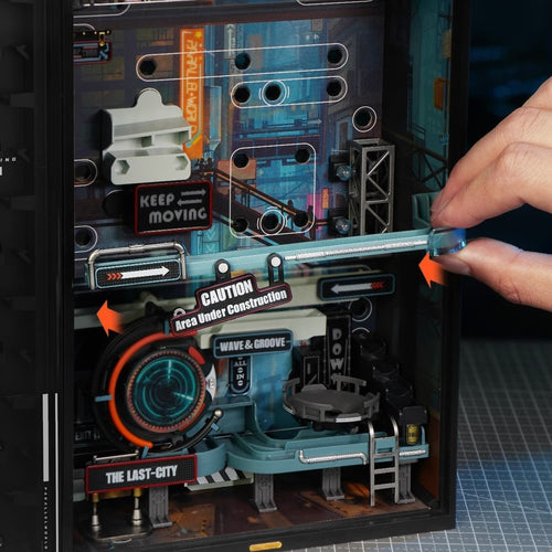 Cyberpunk-Inspired Futuristic Marble Run Puzzle