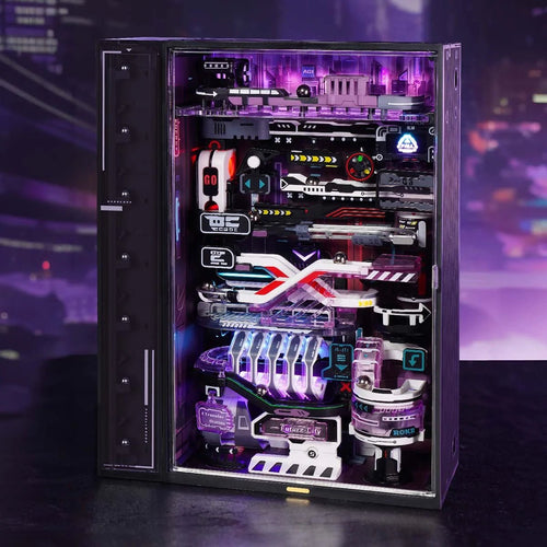 Cyberpunk-Inspired Futuristic Marble Run Puzzle