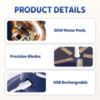 🍎Electric Fruit Peeler with USB 🔋 | 25 Second Peeling Time | Cordless & Quiet 🌿 | Easy Cleaning 💦 - AxenBox