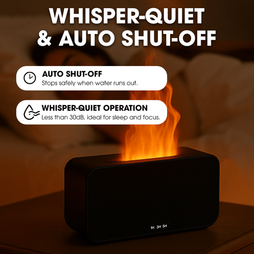Essential Oil Flame Diffuser & Humidifier – 3-in-1 Scent, Mist, Glow