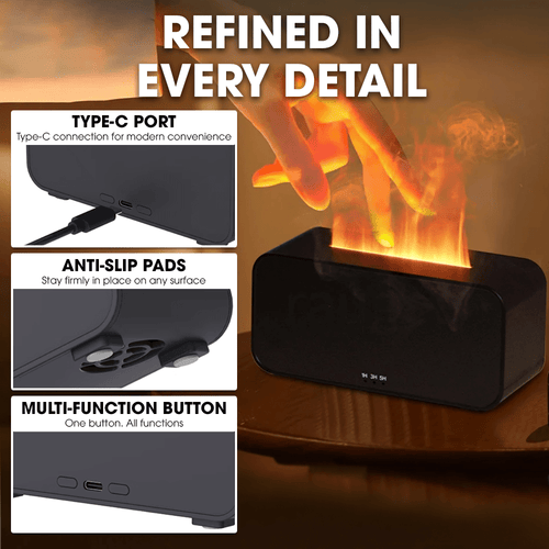 Essential Oil Flame Diffuser & Humidifier – 3-in-1 Scent, Mist, Glow