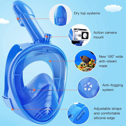 Full Face Snorkeling Mask with Removable Camera Holder