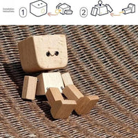 🪵🎭 Handmade Shaking Wooden Man – 12 Magnetic Faces to Match Every Mood! 😄✨ Perfect Desk & Car Buddy 🚗💼 - AxenBox