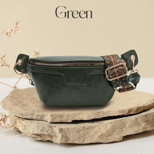 Lannie Women Vintage Bohemian Fashion High Quality Leather Crossbody Bag with Zipper for Casual and Travel