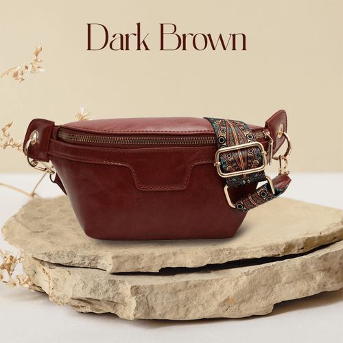 Lannie Women Vintage Bohemian Fashion High Quality Leather Crossbody Bag with Zipper for Casual and Travel