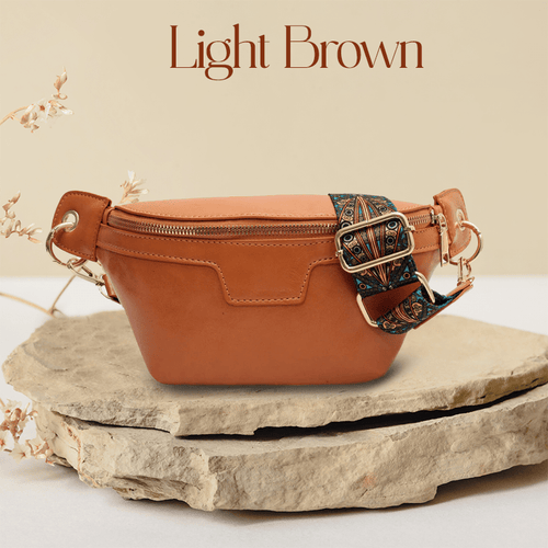 Lannie Women Vintage Bohemian Fashion High Quality Leather Crossbody Bag with Zipper for Casual and Travel