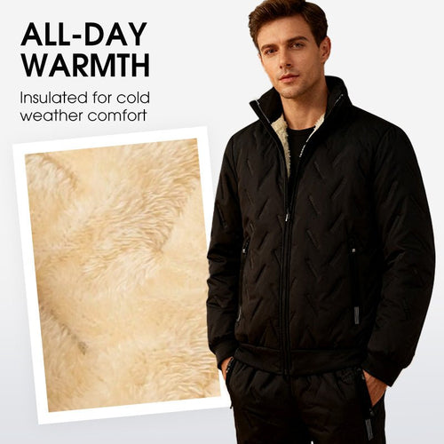 Men's Stylish Warm Jacket & Pants Two-Piece Set