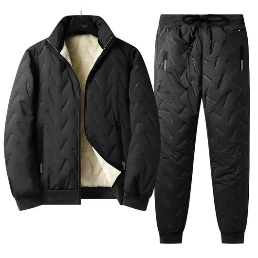 Men's Stylish Warm Jacket & Pants Two - Piece Set - AxenBox