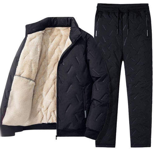 Men's Stylish Warm Jacket & Pants Two-Piece Set