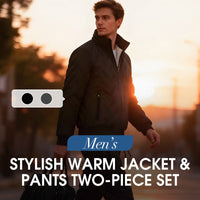 Men's Stylish Warm Jacket & Pants Two - Piece Set - AxenBox