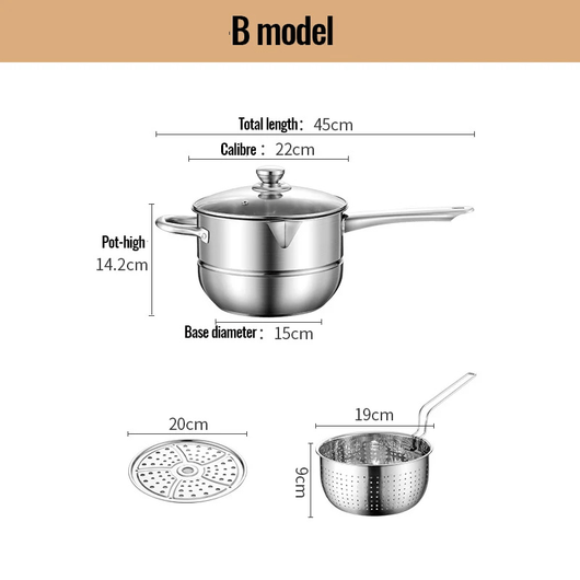 Multipurpose Stainless Steel Saucepan - AxenBox