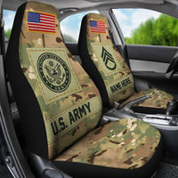 Personalized Car Seat Covers for a Veteran with Military Insignia (2pcs, universal fit) - AxenBox