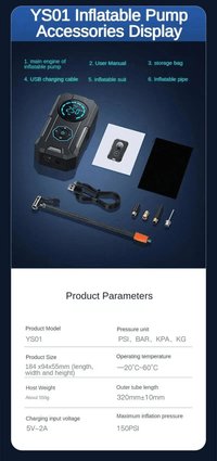 Portable Tyre Inflator & Rechargeable Pocket Air Pump - AxenBox