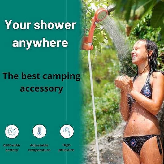 Rechargeable Portable Camping Shower with Digital Display - AxenBox