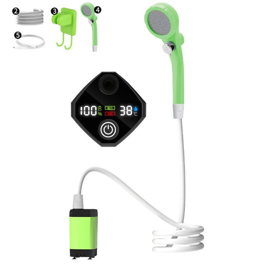 Rechargeable Portable Camping Shower with Digital Display - AxenBox