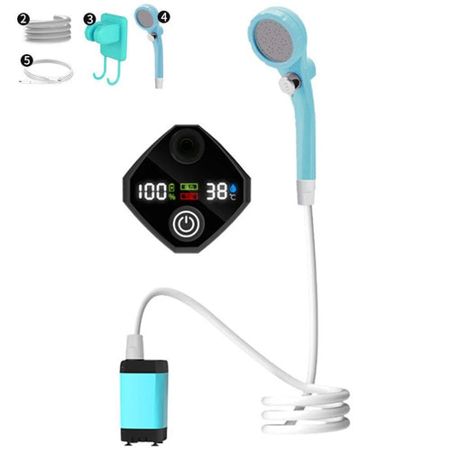 Rechargeable Portable Camping Shower with Digital Display