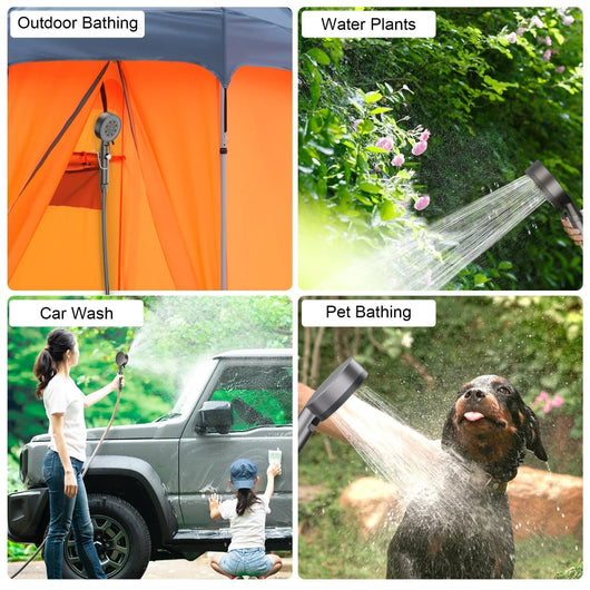 Rechargeable Portable Camping Shower with Digital Display - AxenBox