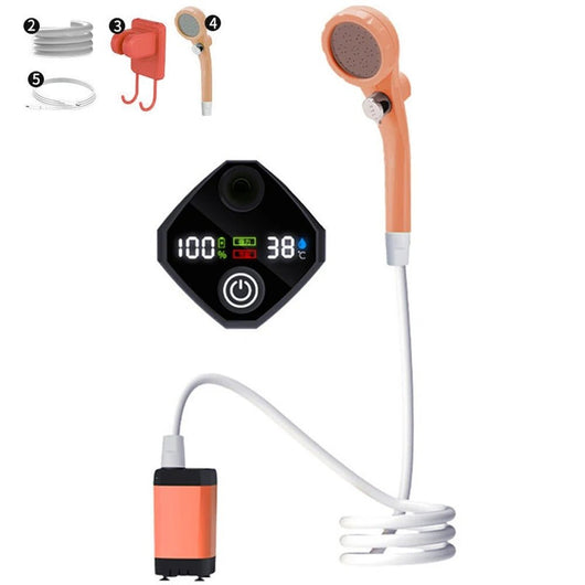 Rechargeable Portable Camping Shower with Digital Display - AxenBox
