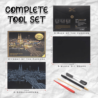 Scratch Art Painting Kits for Adults & Kids, Rainbow Painting Sketch Night View Scratchboard - AxenBox