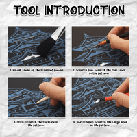 Scratch Art Painting Kits for Adults & Kids, Rainbow Painting Sketch Night View Scratchboard - AxenBox