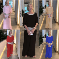 Sequin Elegant Two - piece Set Pantsuit Batwing Sleeve Women Blouse - AxenBox