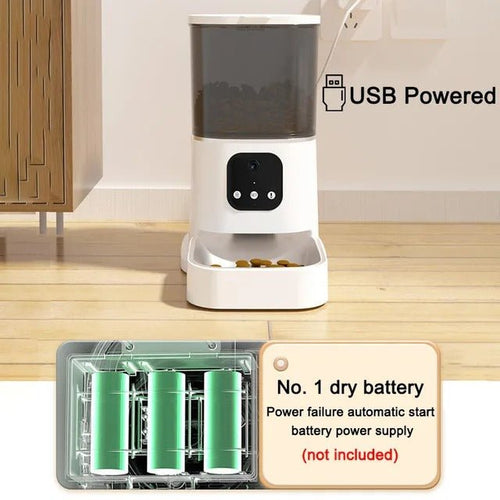 Smart WiFi Cat Feeder with Camera & Audio – 6L