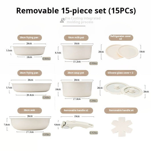 ⏳Time - limited Special⏰Non - stick Cookware Set with Removable Handle - Oven Safe - AxenBox