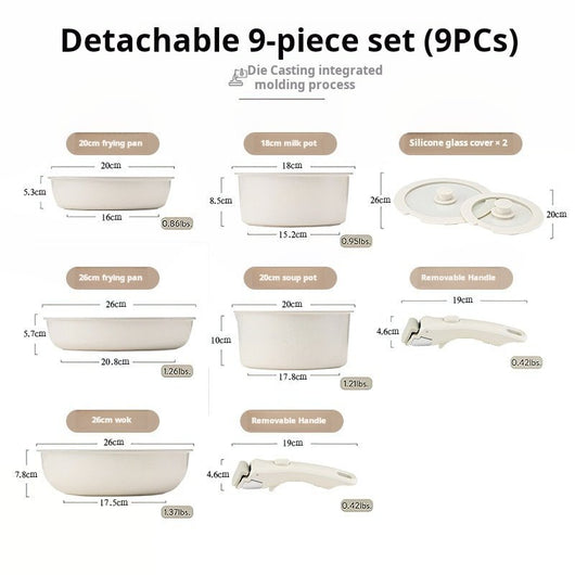 ⏳Time - limited Special⏰Non - stick Cookware Set with Removable Handle - Oven Safe - AxenBox