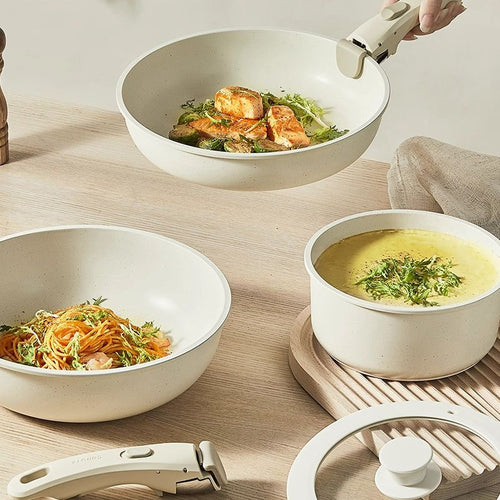 ⏳Time-limited Special⏰Non-stick Cookware Set with Removable Handle - Oven Safe