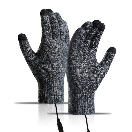 USB Heated Knit Gloves - Touch Screen Friendly - AxenBox