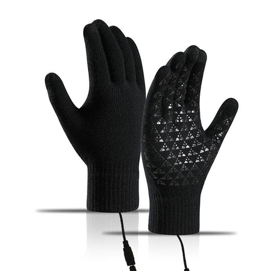 USB Heated Knit Gloves - Touch Screen Friendly - AxenBox