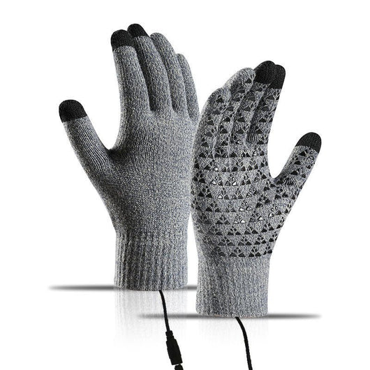 USB Heated Knit Gloves - Touch Screen Friendly - AxenBox