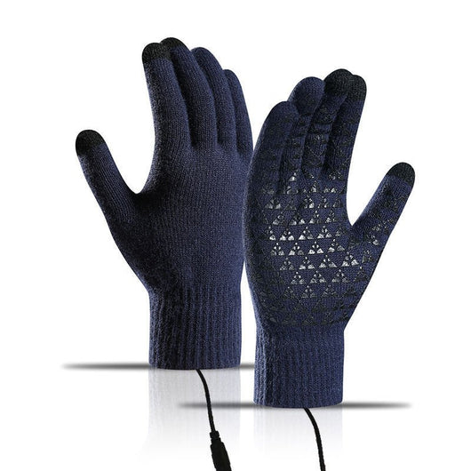 USB Heated Knit Gloves - Touch Screen Friendly - AxenBox