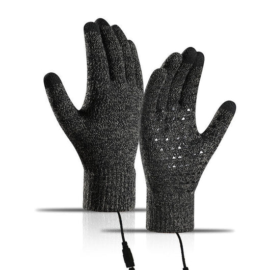 USB Heated Knit Gloves - Touch Screen Friendly - AxenBox