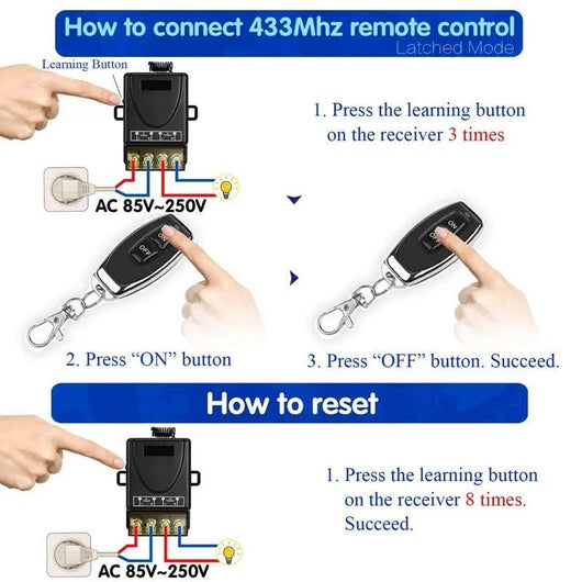 Wireless Remote Control Switch & Receiver Kit, No Wiring - AxenBox