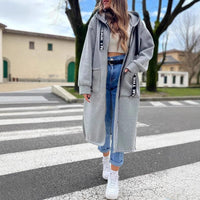 Women's Hooded Long Sweatshirt - AxenBox